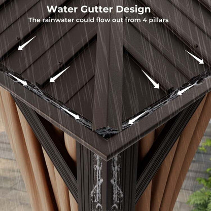 12' x 16' Double-Roof Hardtop Gazebo with Galvanized Steel Roof