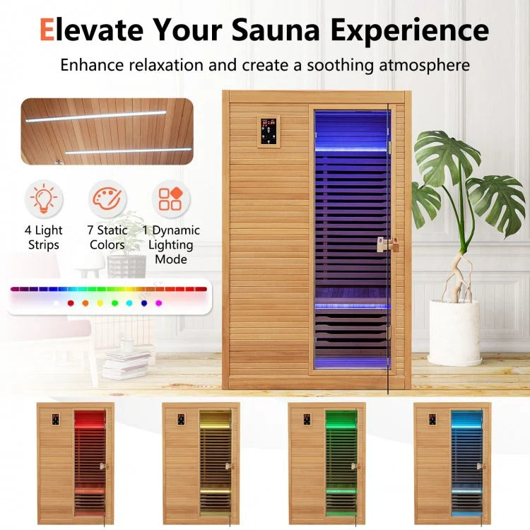 2 People Far Infrared Wooden Sauna Room for Home