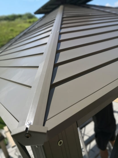 10x10 Feet Patio Hardtop Gazebo with Galvanized Steel Roof