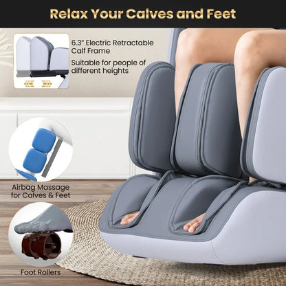 Costway W442WL 2025 New Model Premium 4D Full Body Zero Gravity Massage Recliner with Airbags and Foot Rollers