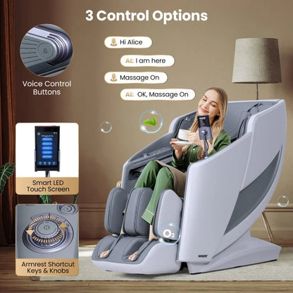Costway W442WL 2025 New Model Premium 4D Full Body Zero Gravity Massage Recliner with Airbags and Foot Rollers