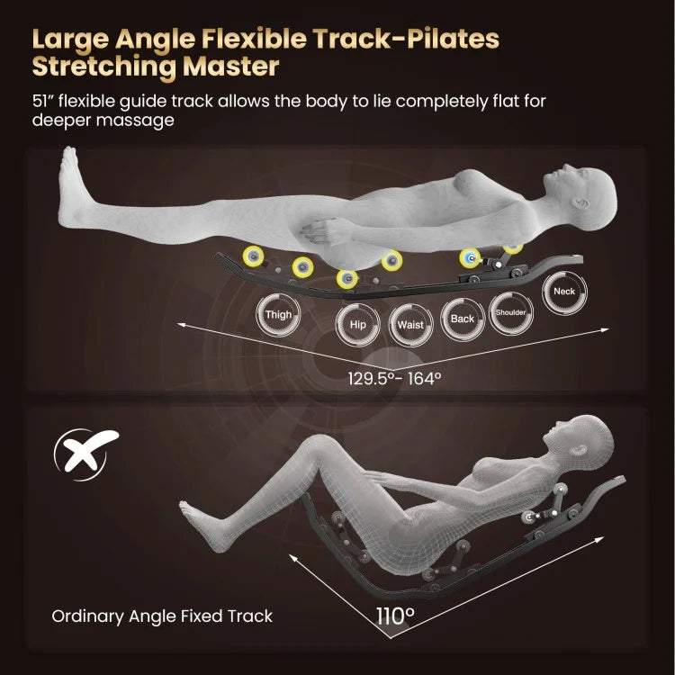 W442WL 2025 New Model Premium 4D Full Body Zero Gravity Massage Recliner with Airbags and Foot Rollers