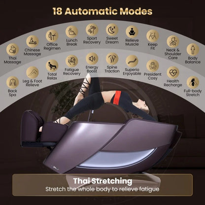 W442WL 2025 New Model Premium 4D Full Body Zero Gravity Massage Recliner with Airbags and Foot Rollers