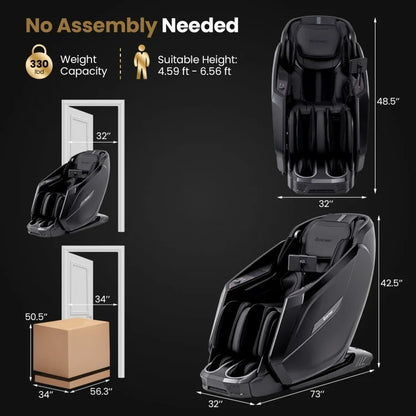 Costway W439WL 2025 New Model Premium 4D Zero Gravity SL Track Massage Recliner with Heater and Airbag Massage