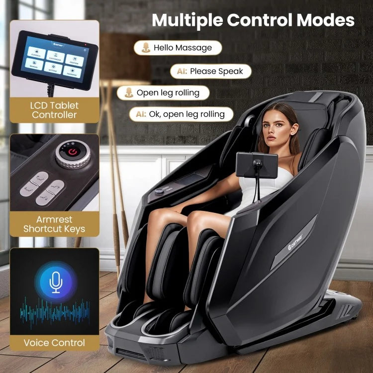 Costway W439WL 2025 New Model Premium 4D Zero Gravity SL Track Massage Recliner with Heater and Airbag Massage