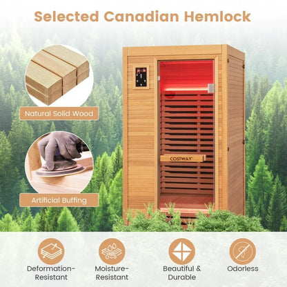Single Person Far Infrared Wooden Sauna for Home