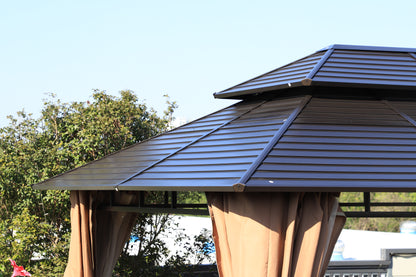 10x13 Feet Patio Hardtop Gazebo with Galvanized Steel Roof