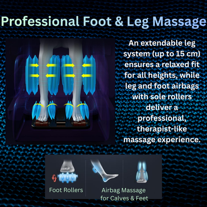 *PRE-ORDER* A3810: The 4D Pro Performance AI Zero Gravity Heated Full Body Massage Chair with Extended SL Track