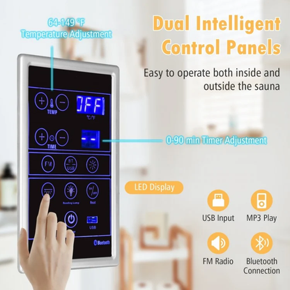 3-5 People Corner Far Infrared Premium Wooden Sauna for Home