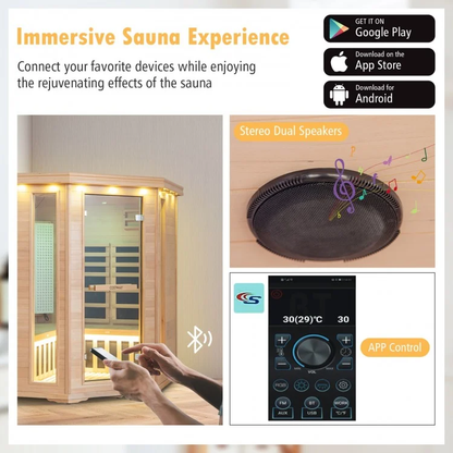 3-5 People Corner Far Infrared Premium Wooden Sauna for Home